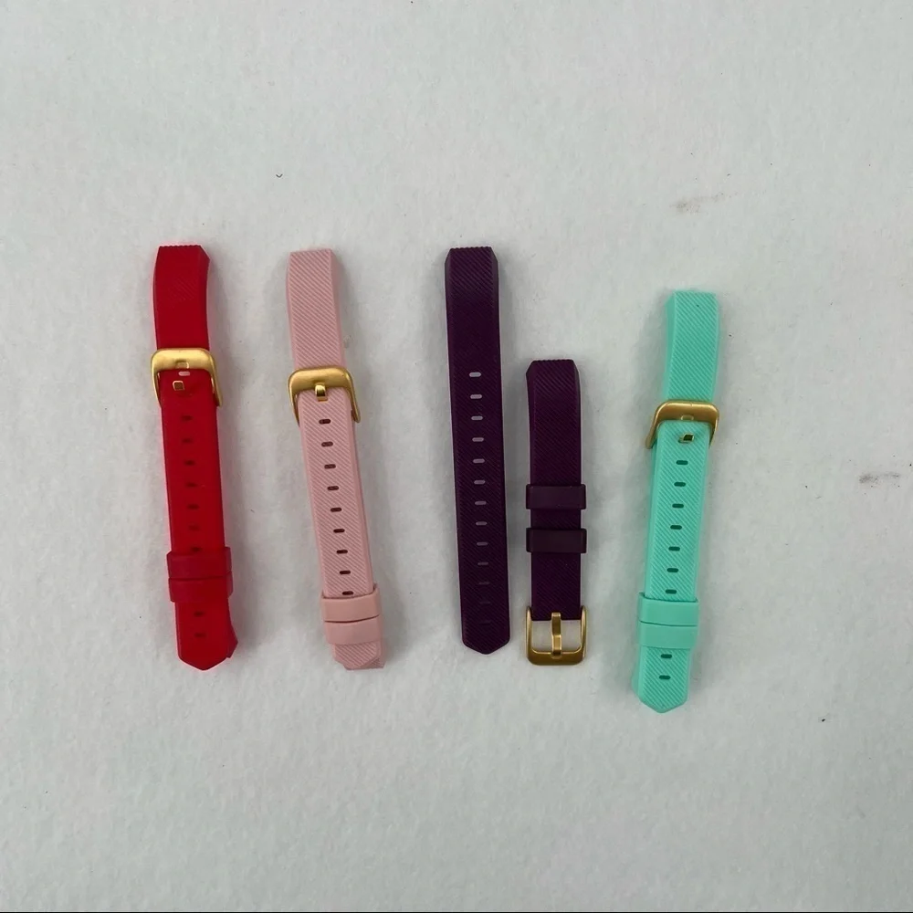 Fitness Bands that fit Fitbit Alta Band Black, Pink, Red & Teal w/gold hardware